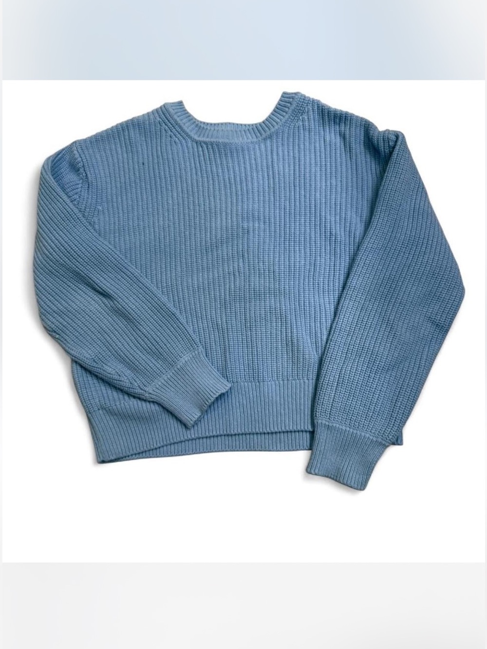 GAP Women's Light Blue Ribbed Crewneck Sweater